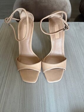Topshop Nude Ankle-Strap High Heel Sandals
